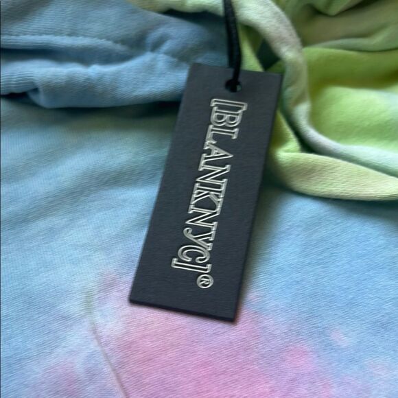 NEW Blank NYC Blue and Pink Tie-Dye cinched tease me Sweatshirt XS - Picture 3 of 5